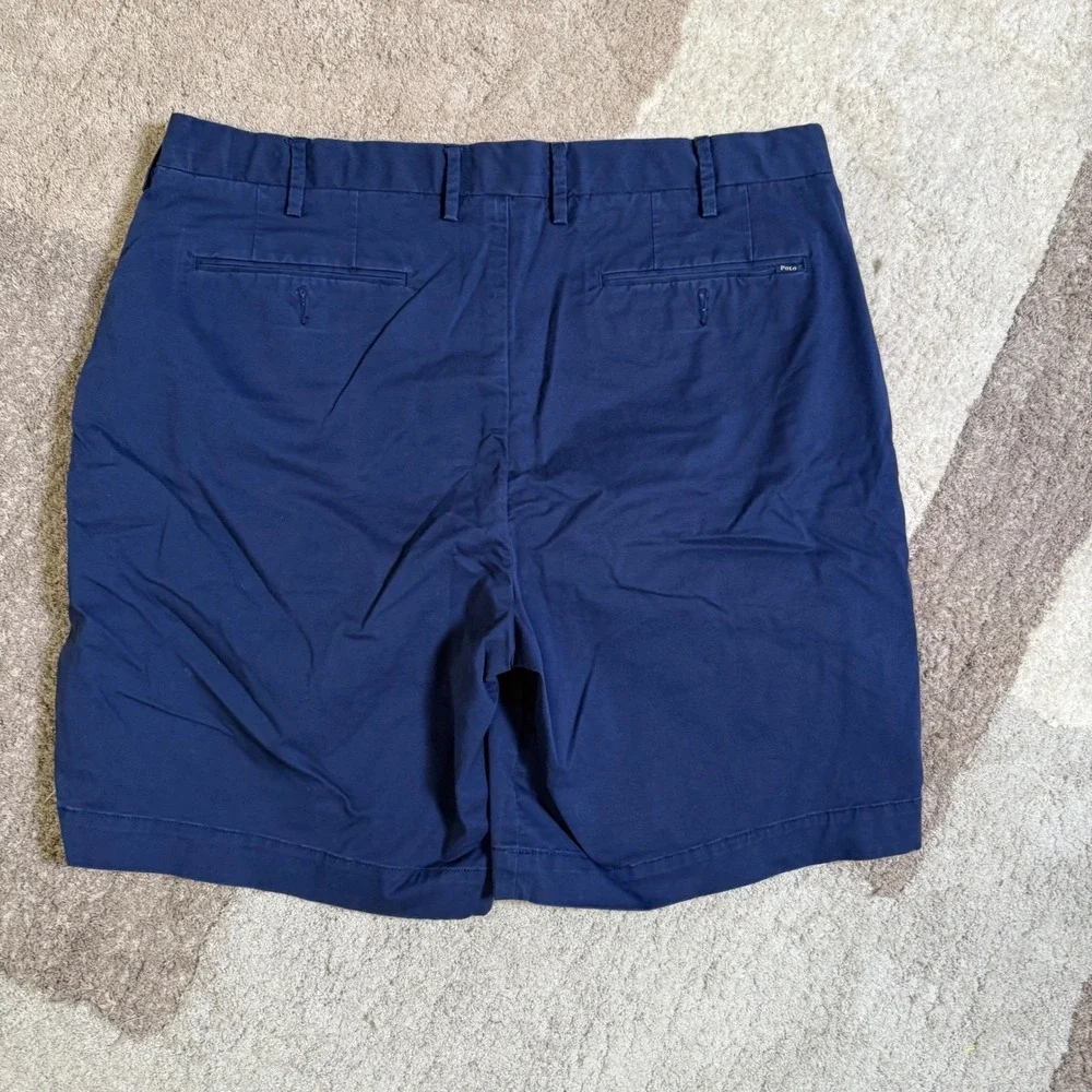 Polo Ralph Lauren Mens Navy Blue Stretch Classic Fit Chino Shorts Size 38 9